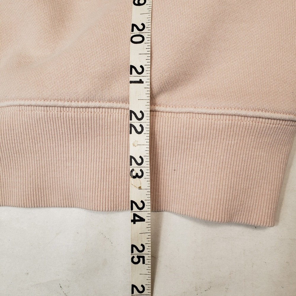 Aritzia Tna Cozy Fleece Size 1 Small Boyfriend Crew Sweatshirt Pale Pink Slouchy - Picture 9 of 9